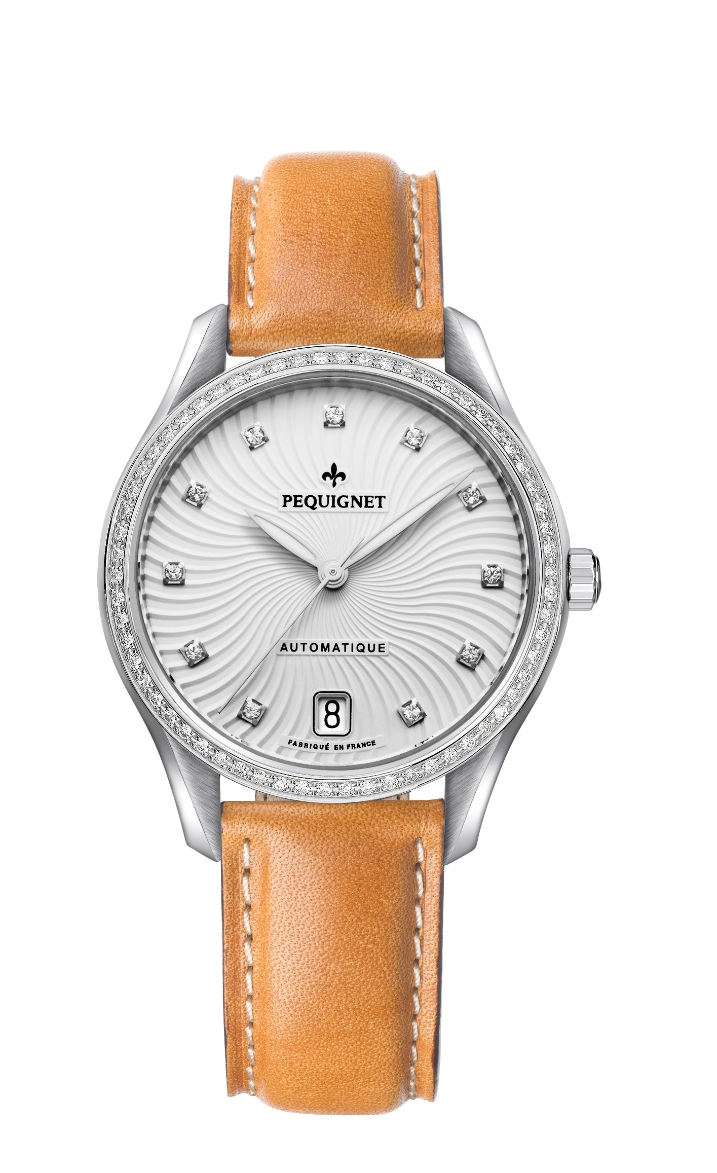 pequignet-l-gance-femme-lunette-62-diamants-bracelet-cuir-montre-date-6h image 3