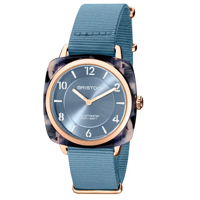 briston-clubmaster-chic-36-mm-gold-bleu-glacier-montre-quartz-femme image 1