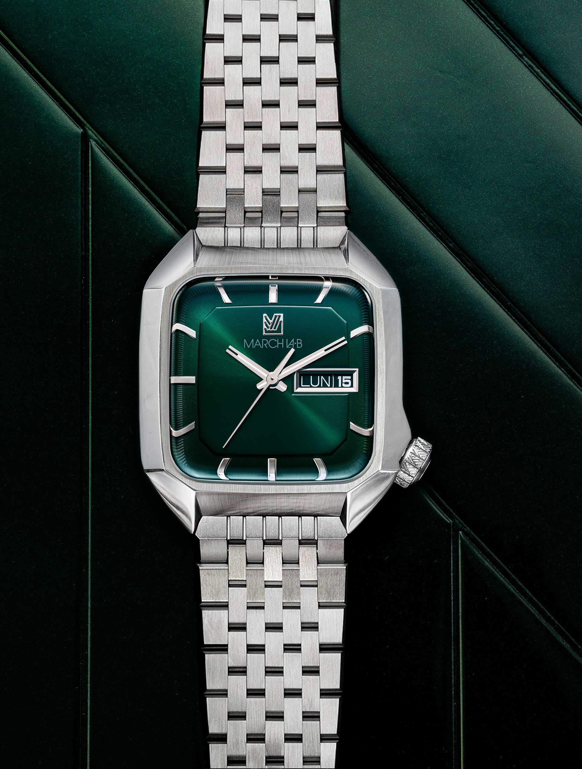 march-la-b-am2-slim-electrique-forest-36mm-cadran-vert image 3