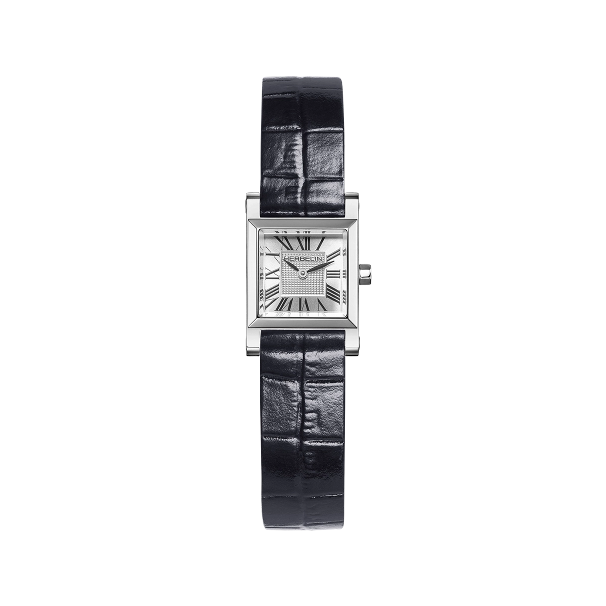 herbelin-antar-s-quartz-carr-montre-femme-acier-cuir-bleu image 1