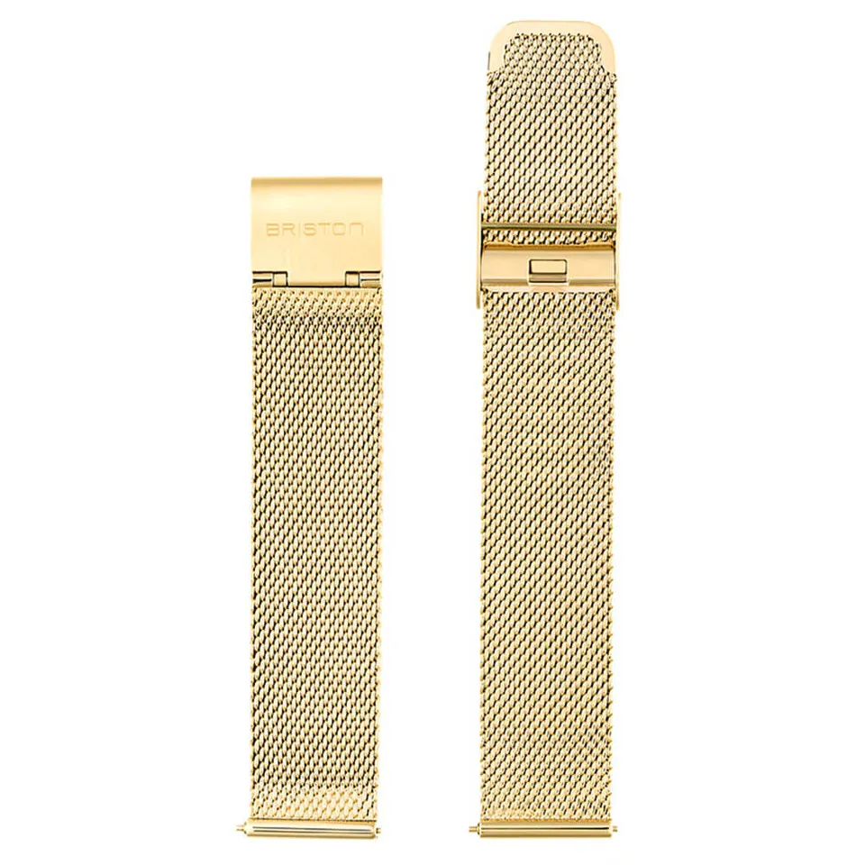briston-bracelet-maille-milanaise-20-mm-acier-or-jaune-boucle-ajustable image 1