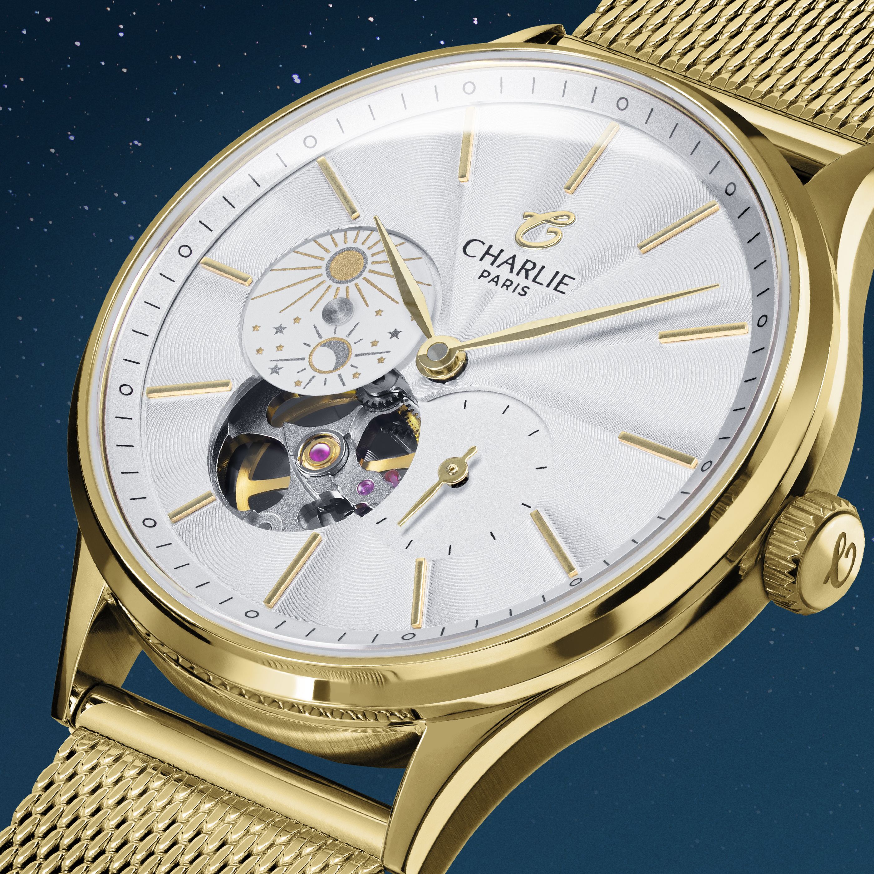 charlie-paris-initial-36-c-ur-ouvert-jour-nuit-montre-automatique-femme-36-mm-do-2 image 8
