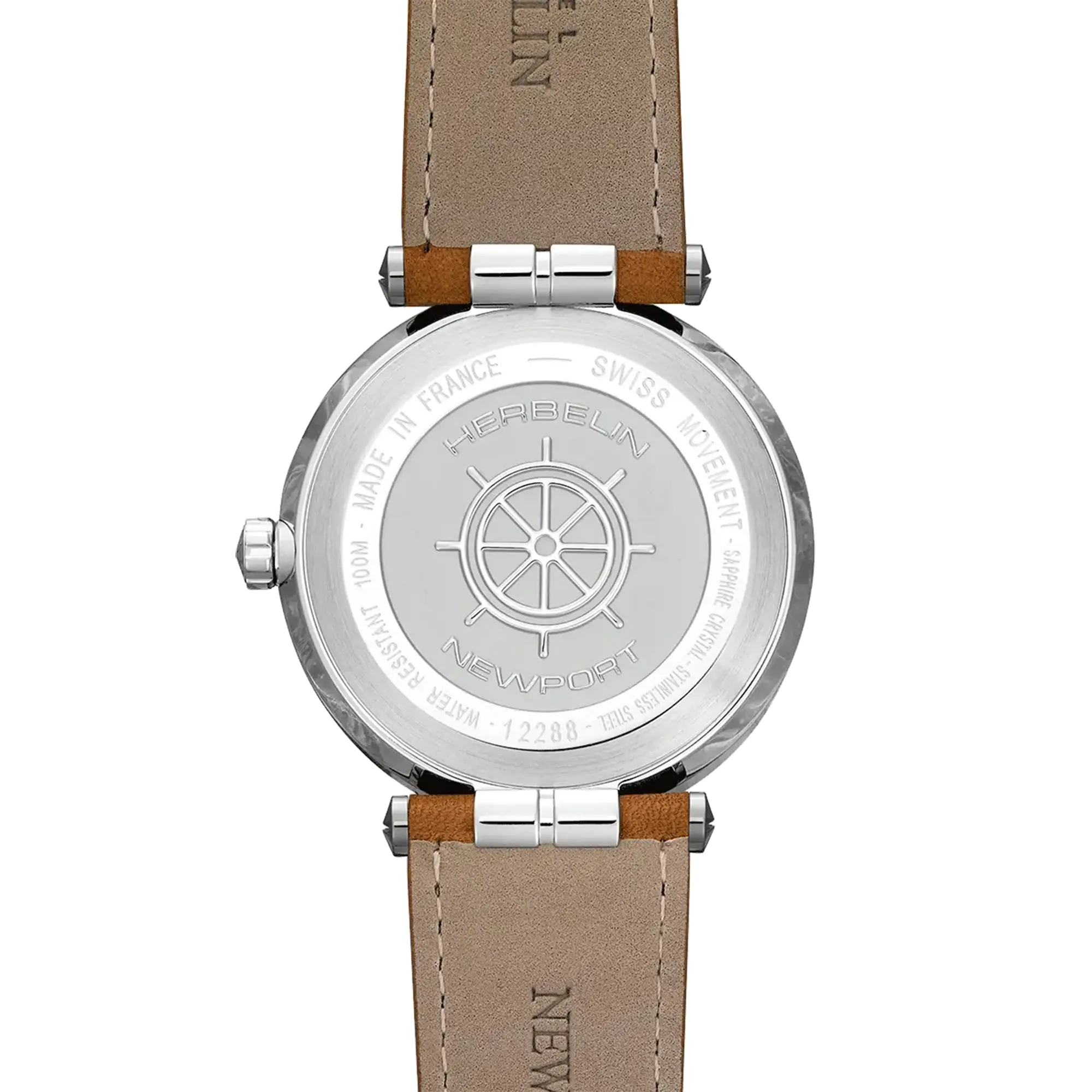 herbelin-newport-quartz-date-homme-acier-bleu-cuir image 4