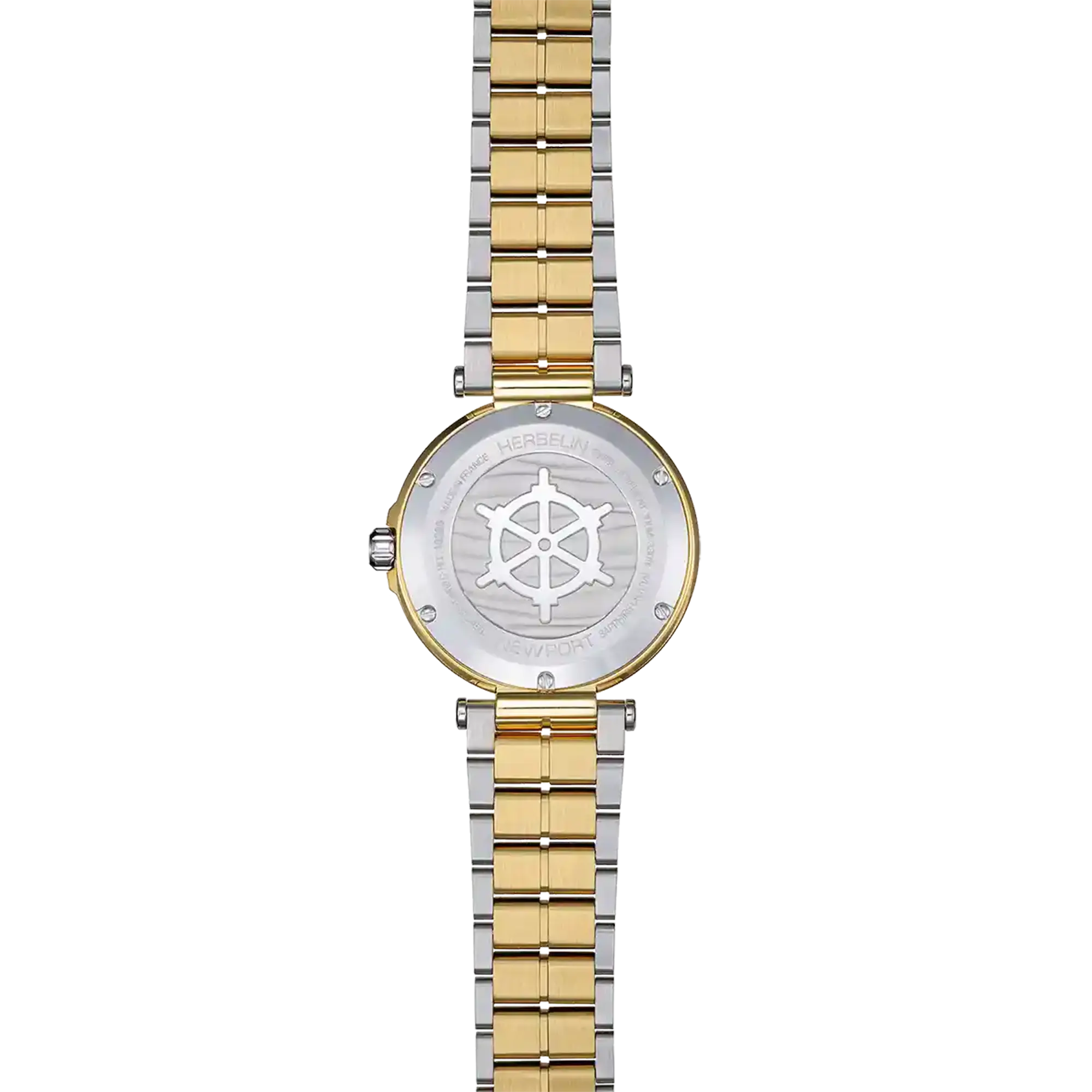 herbelin-newport-quartz-35-mm-acier-bicolore-cuir-bleu image 4