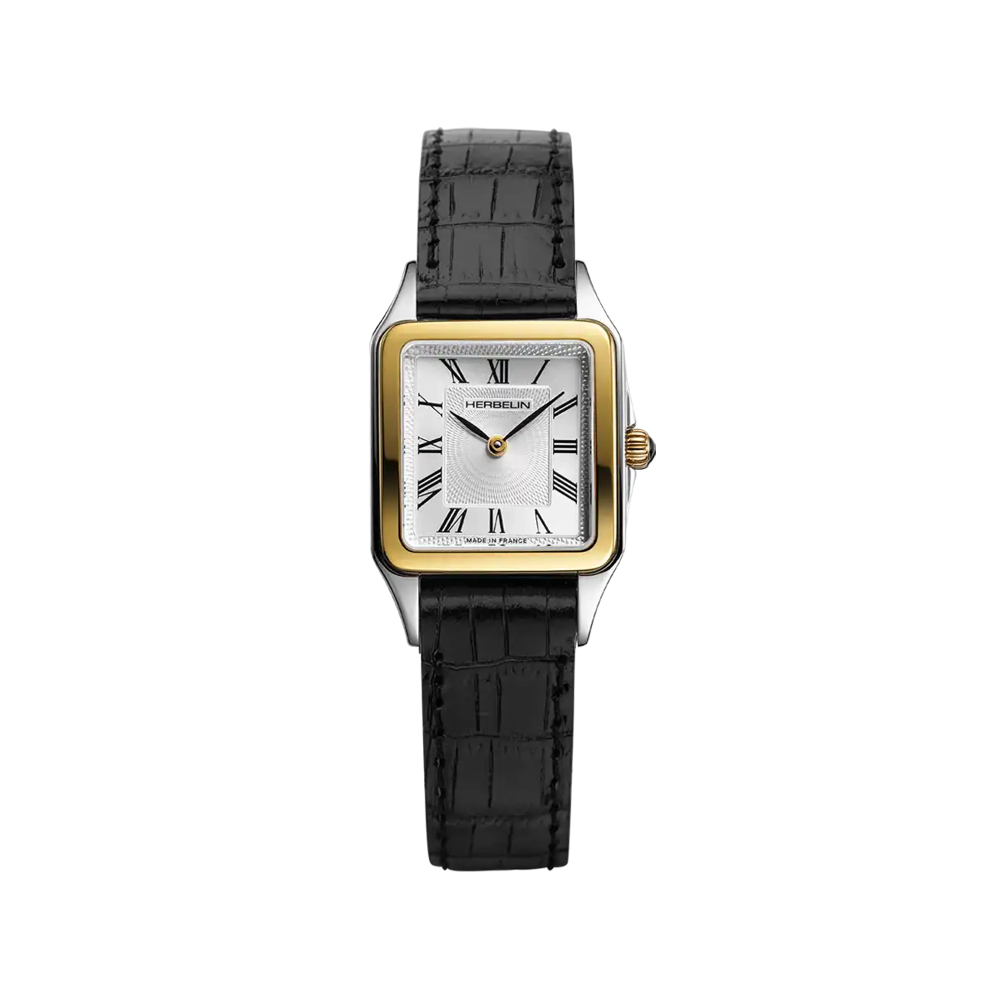 herbelin-luna-quartz-bicolore-cuir-noir-femme image 1