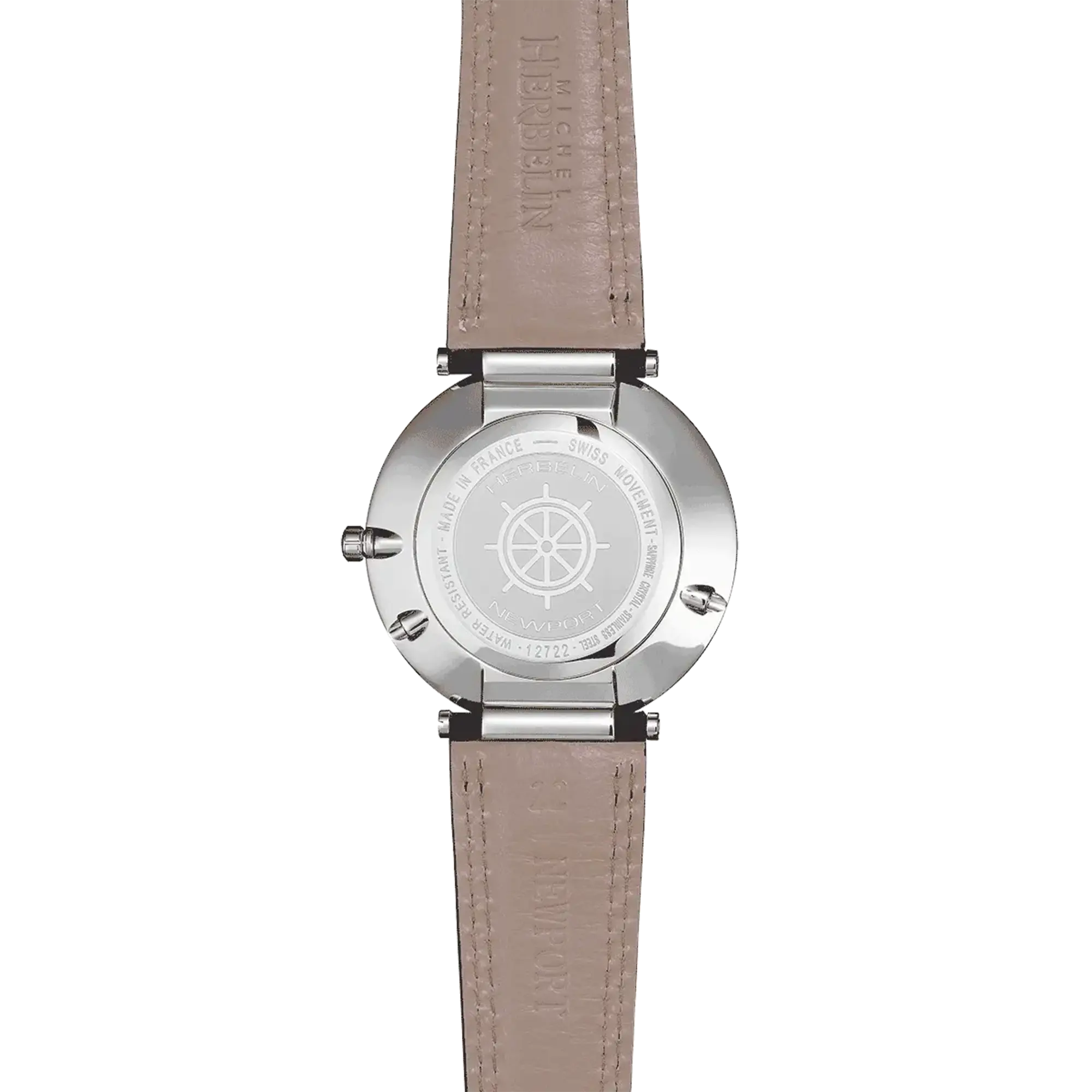 herbelin-newport-slim-phase-de-lune-montre-homme-41-5-mm-acier-cuir-quartz image 4