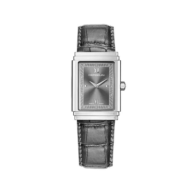 herbelin-art-d-co-1925-s-anthracite-montre-quartz-homme-cuir image 1