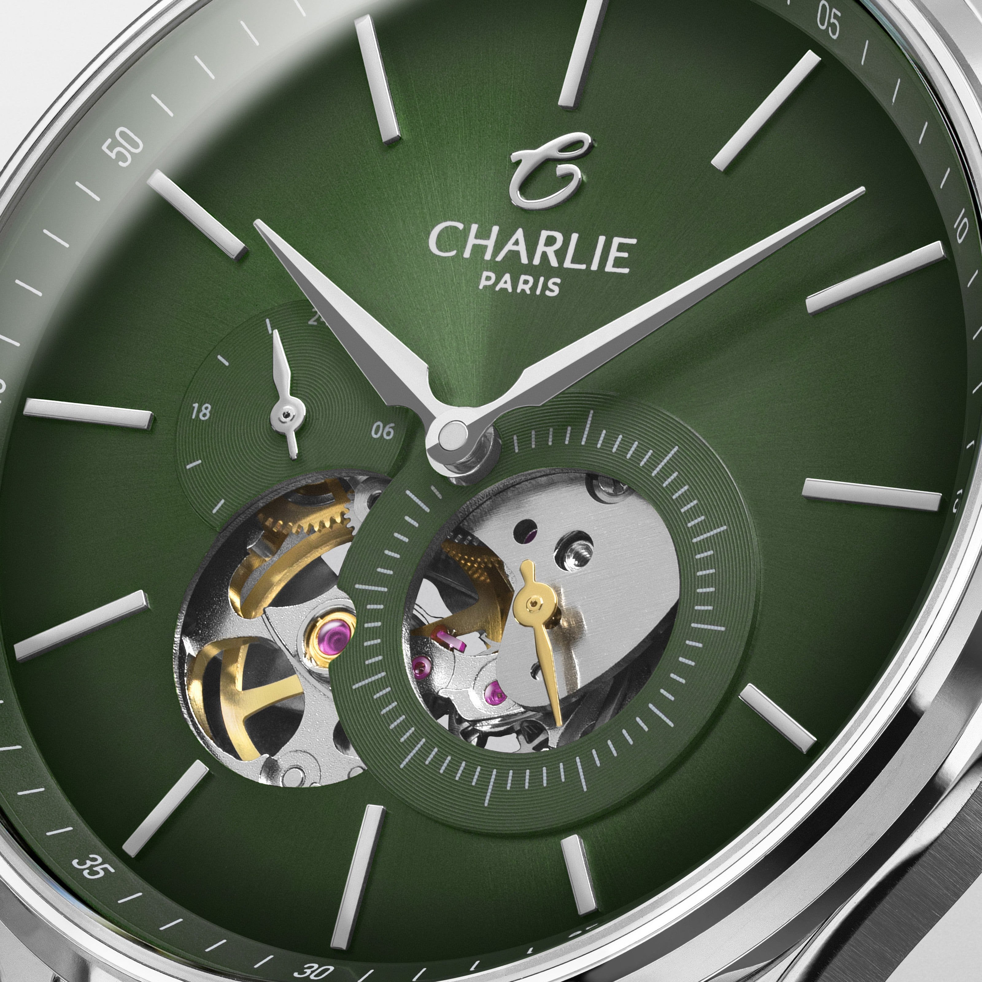 charlie-paris-initial-c-ur-ouvert-montre-automatique-homme-40mm-sauge image 7