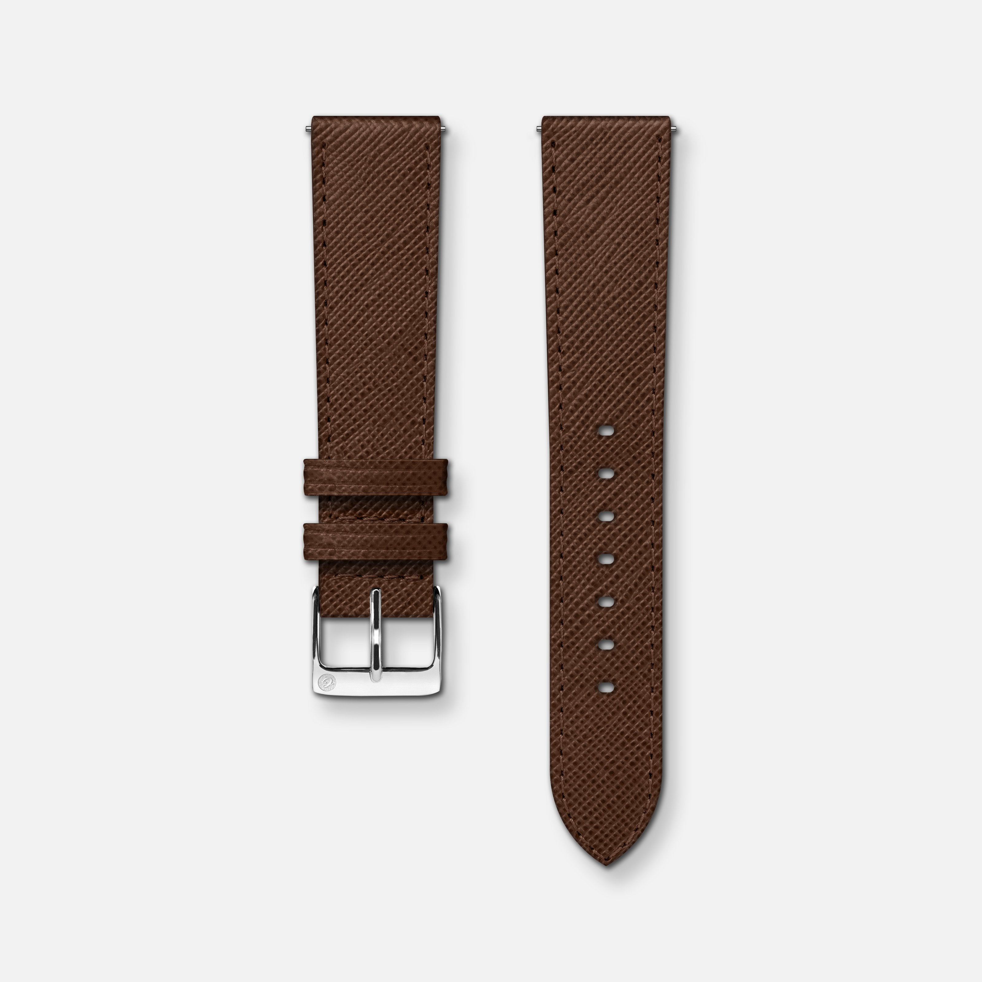 charlie-paris-bracelet-cuir-saffiano-marron-18-mm-initial-36-35-sully-35 image 3
