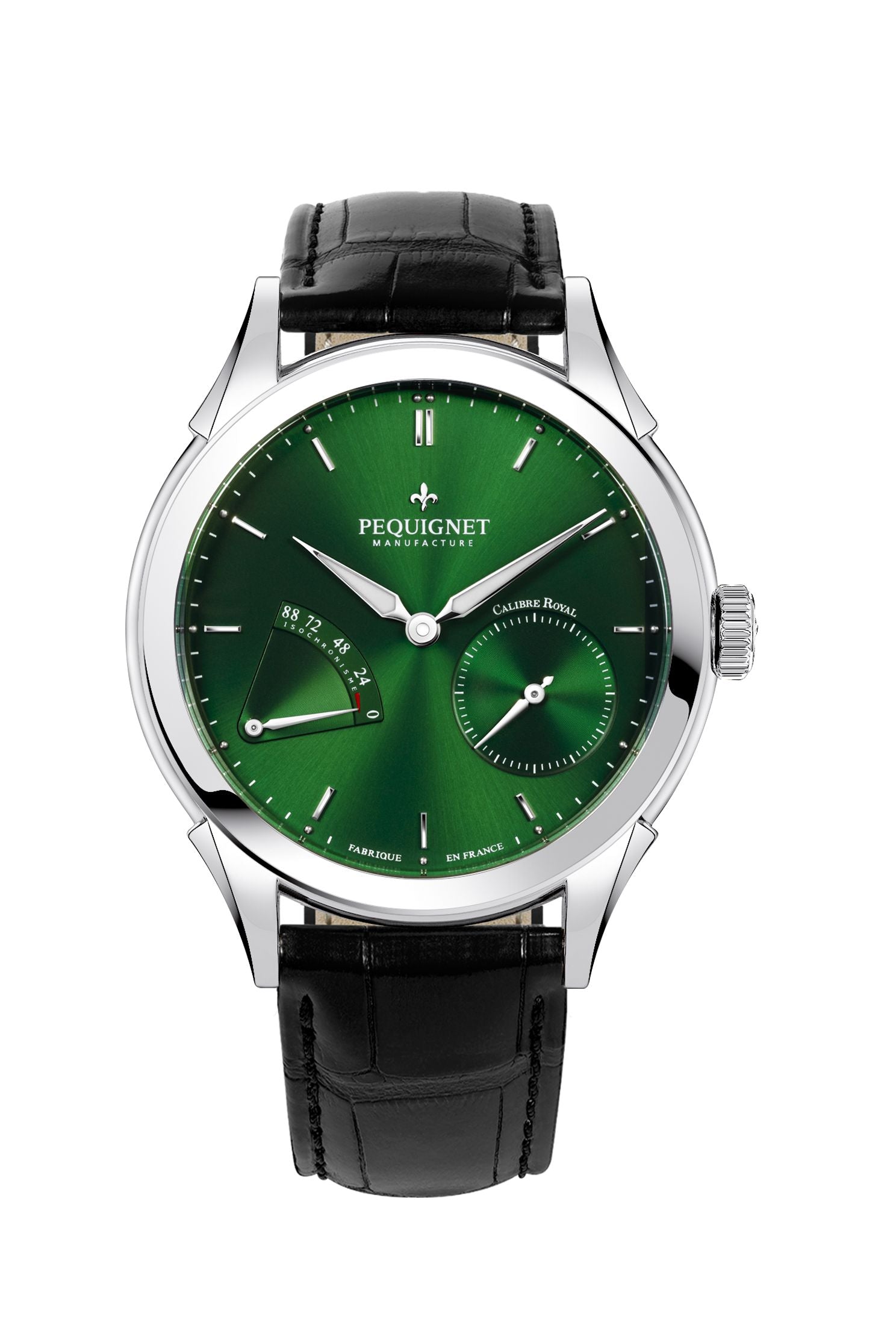 pequignet-royale-origine-montre-automatique-cadran-vert-grande-date image 8