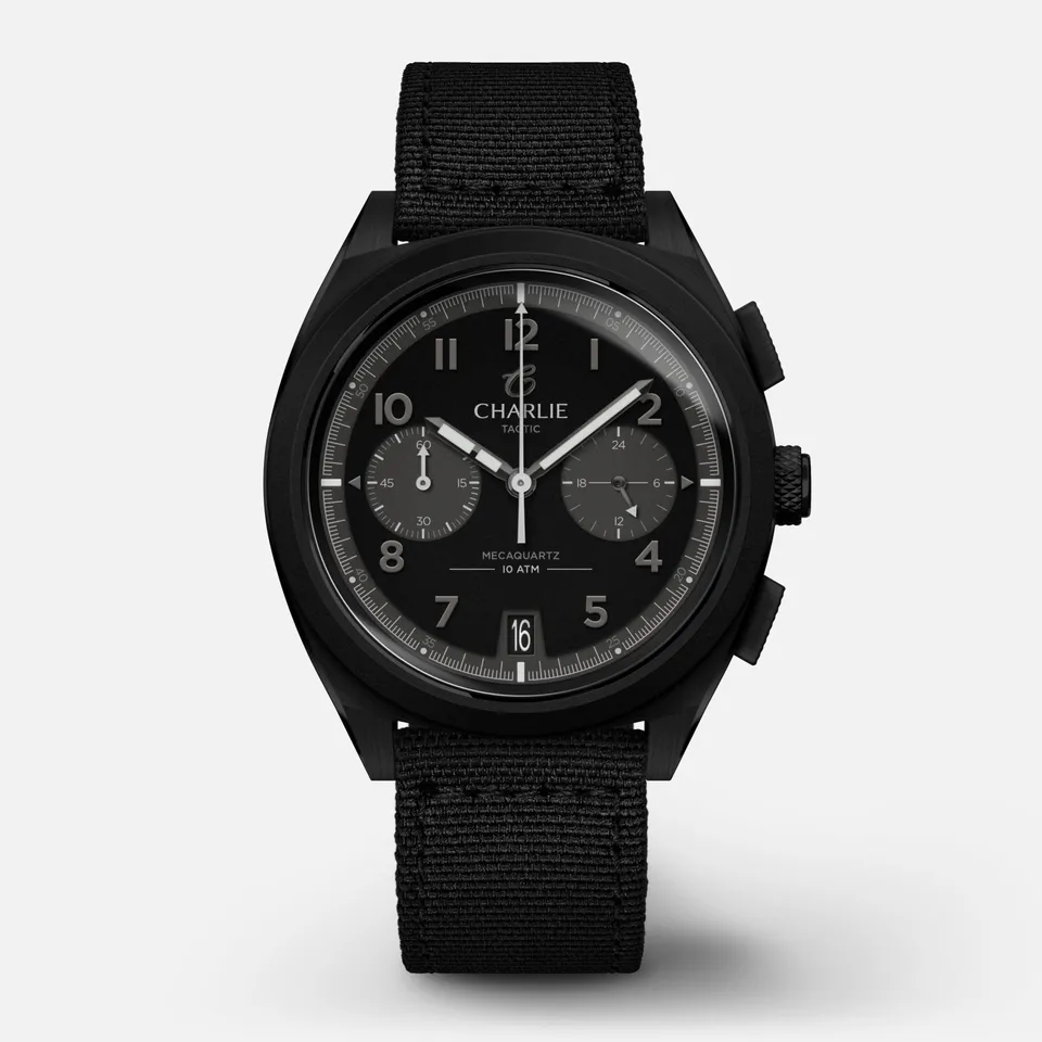 charlie-paris-grx-chronographe-tactic-montre-homme-39mm-pvd-noir-cadran-noir image 1