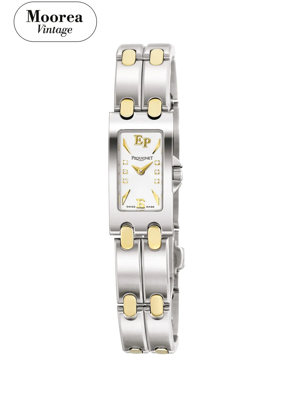 pequignet-moorea-vintage-quartz-baguette-montre-bijou-rectangulaire image 1