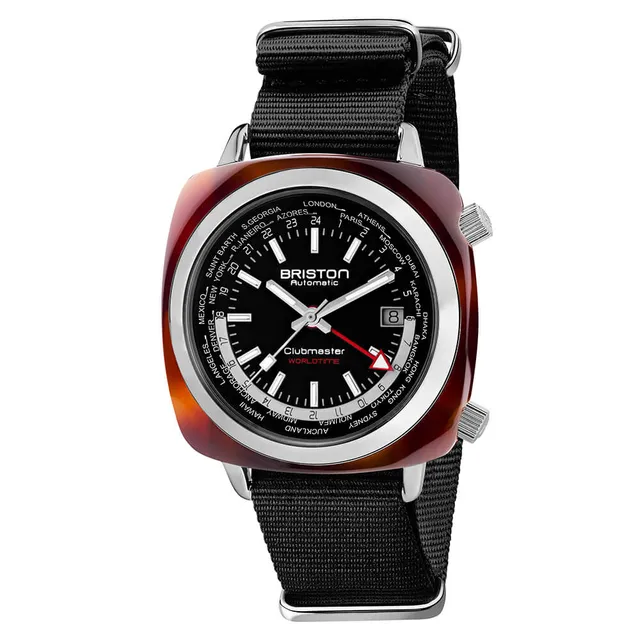 briston-clubmaster-traveler-worldtime-42-mm-noir-gmt-automatique-suisse image 1