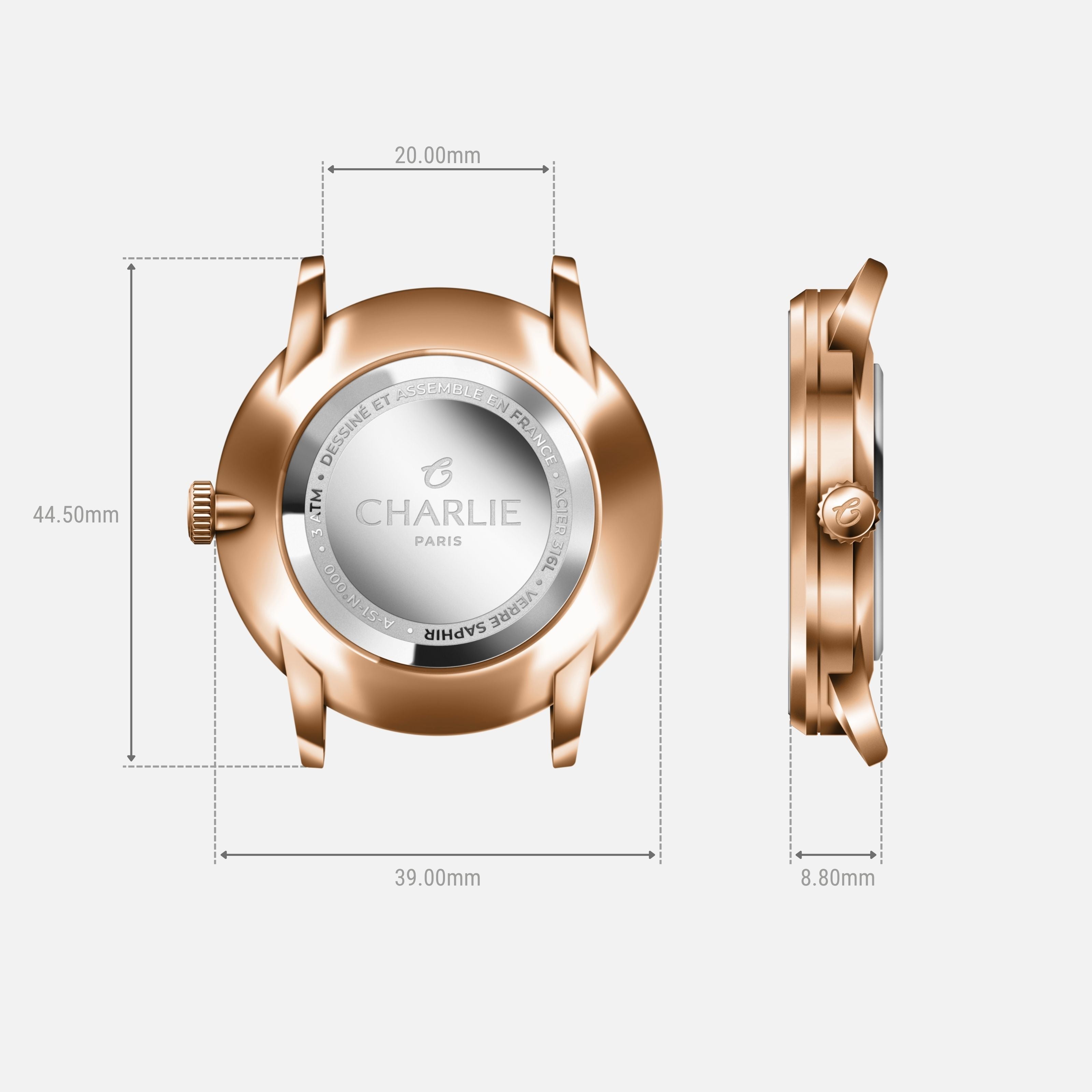 charlie-paris-horizon-montre-quartz-homme-39mm-blanc-dor-rose image 4