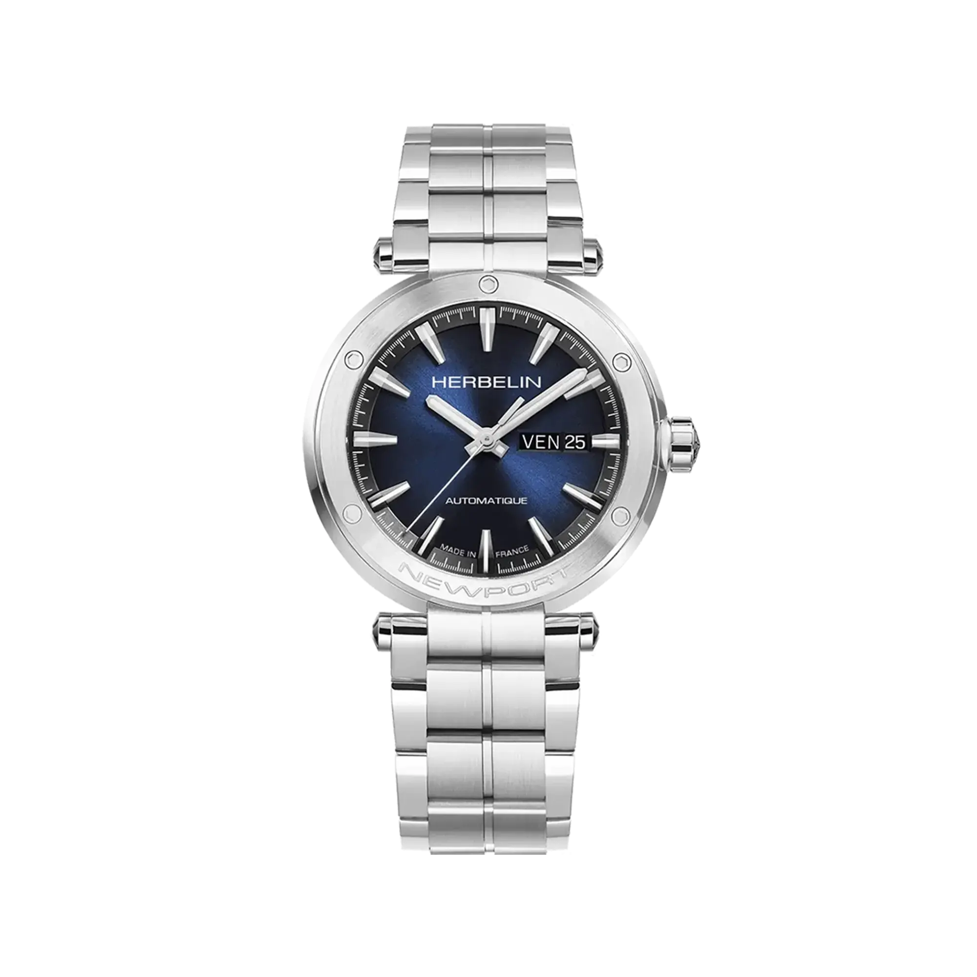 herbelin-newport-montre-automatique-acier-cadran-bleu-homme image 1