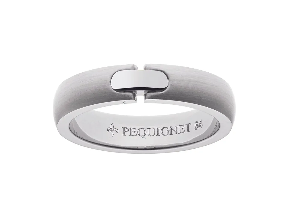 pequignet-moorea-bague-acier-or-jaune-et-diamant image 1