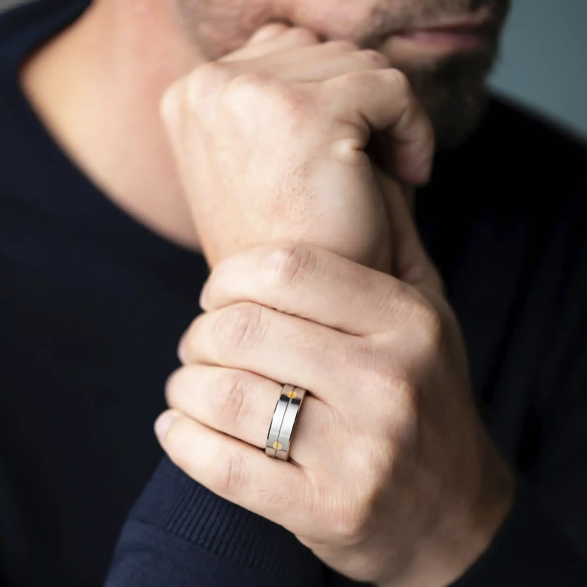 herbelin-bague-newport-acier-et-or-homme image 2