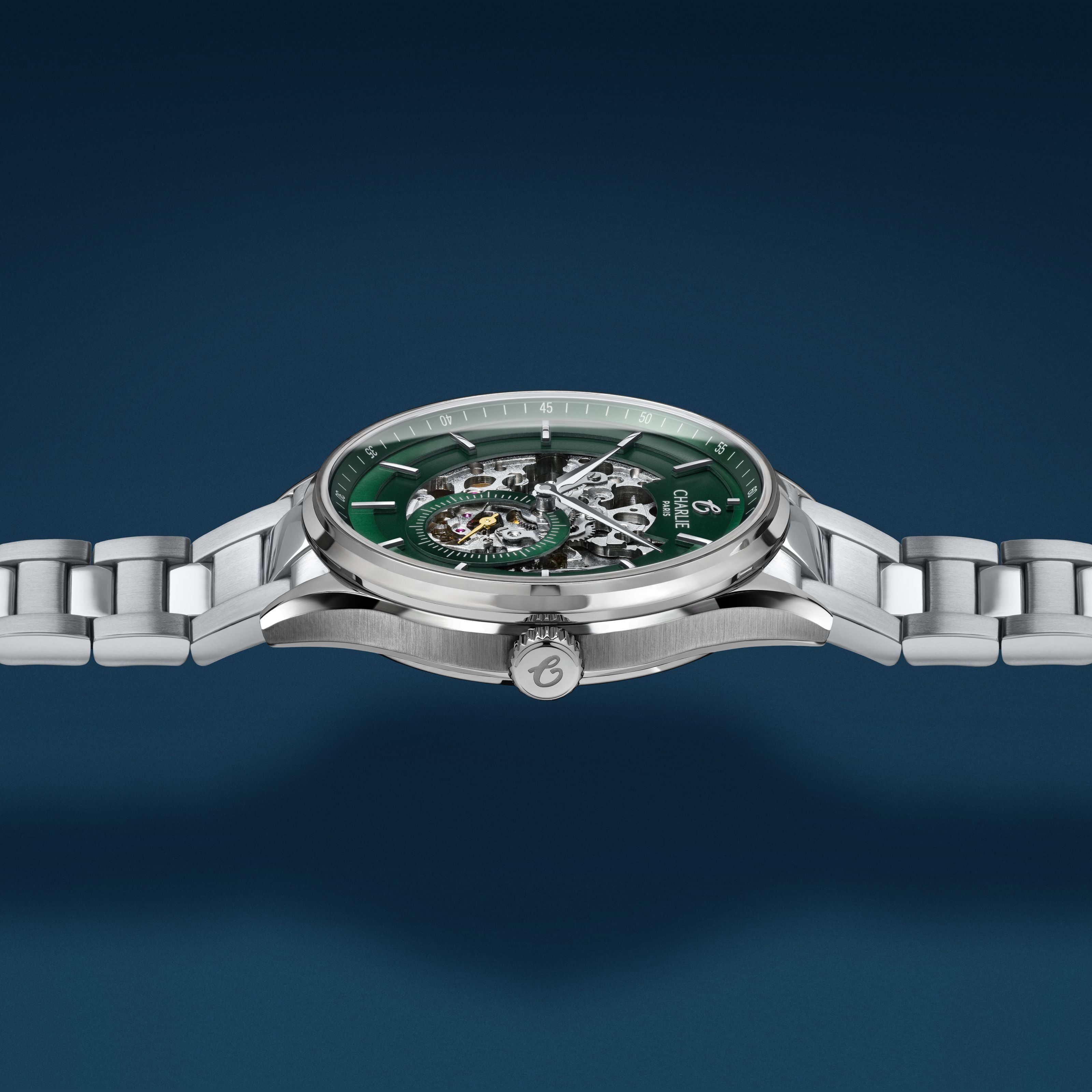 charlie-paris-initial-squelette-vert-montre-automatique-homme-40mm image 6