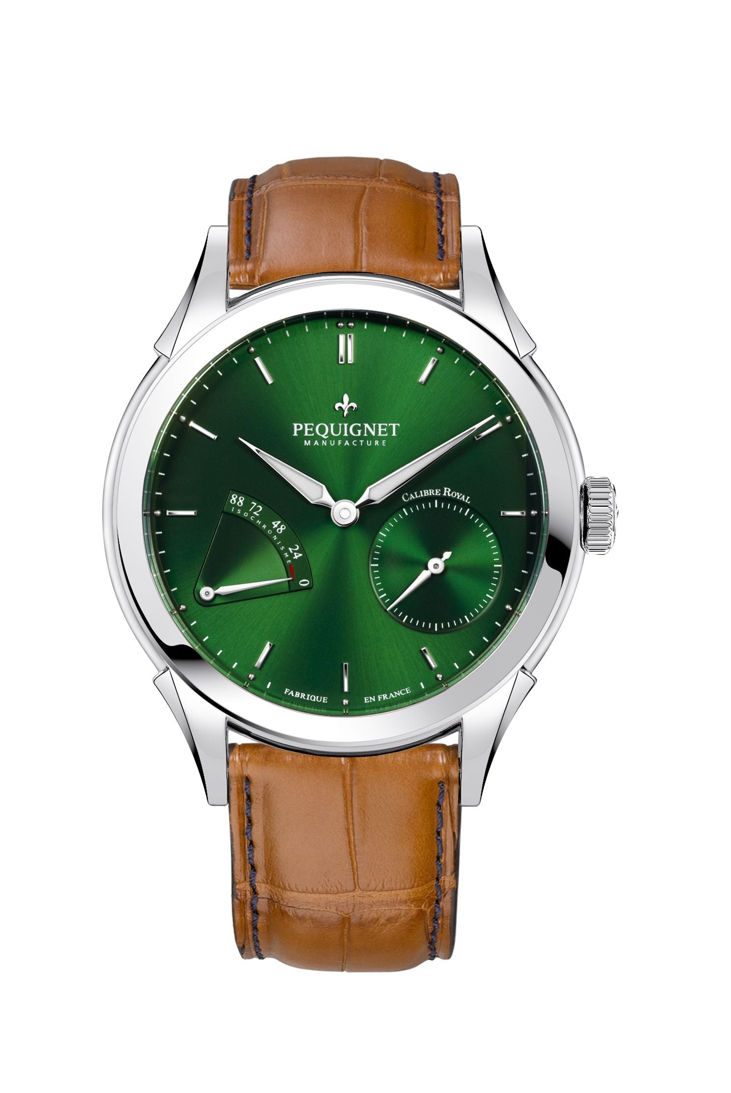 pequignet-royale-origine-montre-automatique-cadran-vert-grande-date image 4