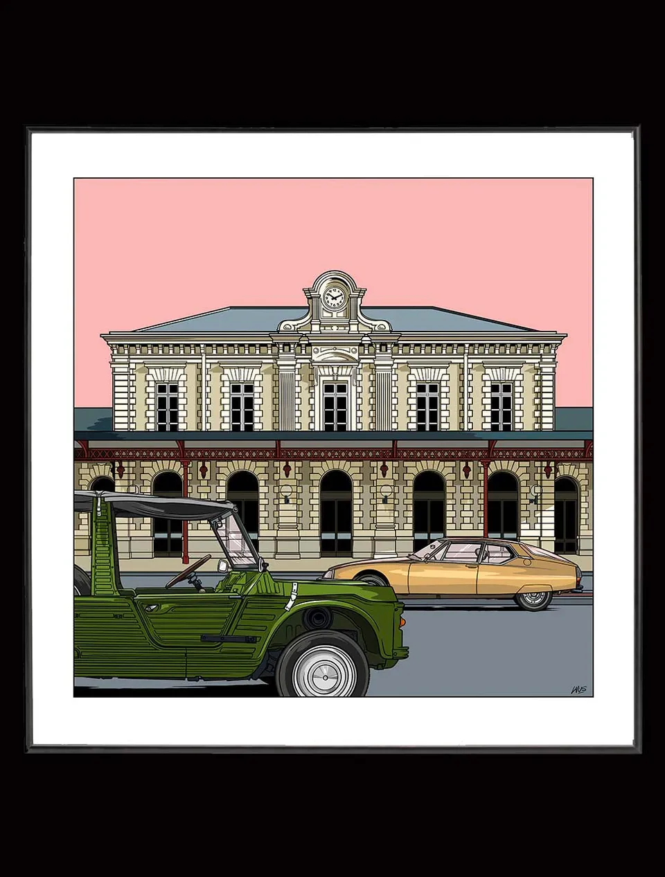 march-la-b-illustration-lvus-l-a-btz-gare-affiche-dition-belza image 1