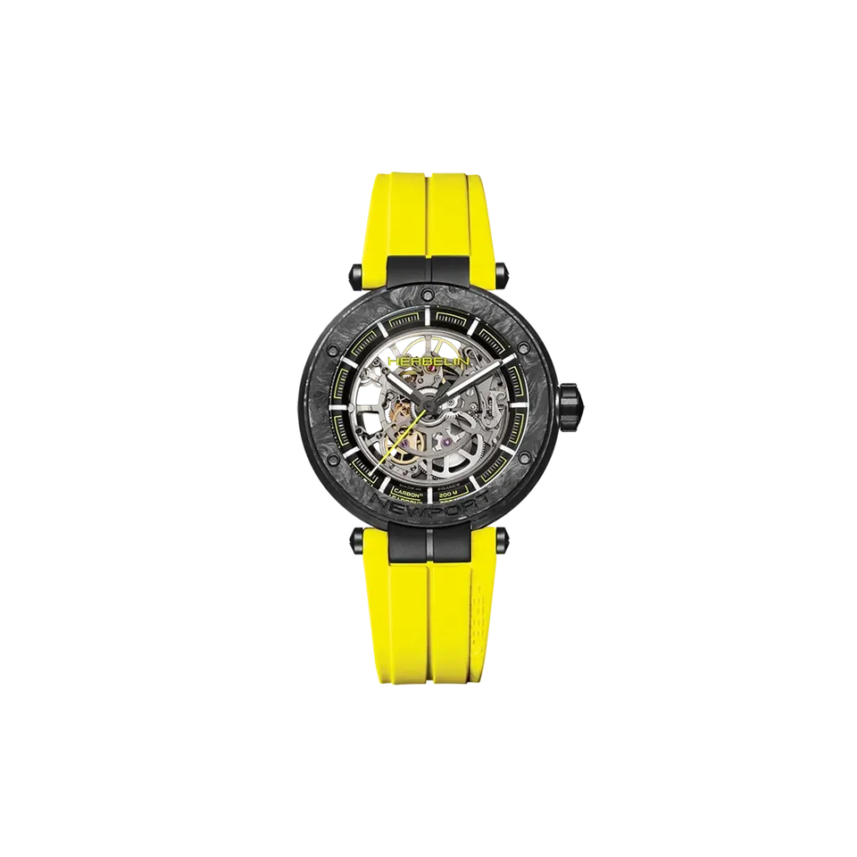 herbelin-newport-carbone-titane-squelette-jaune-43-mm-dition-limit-e image 1