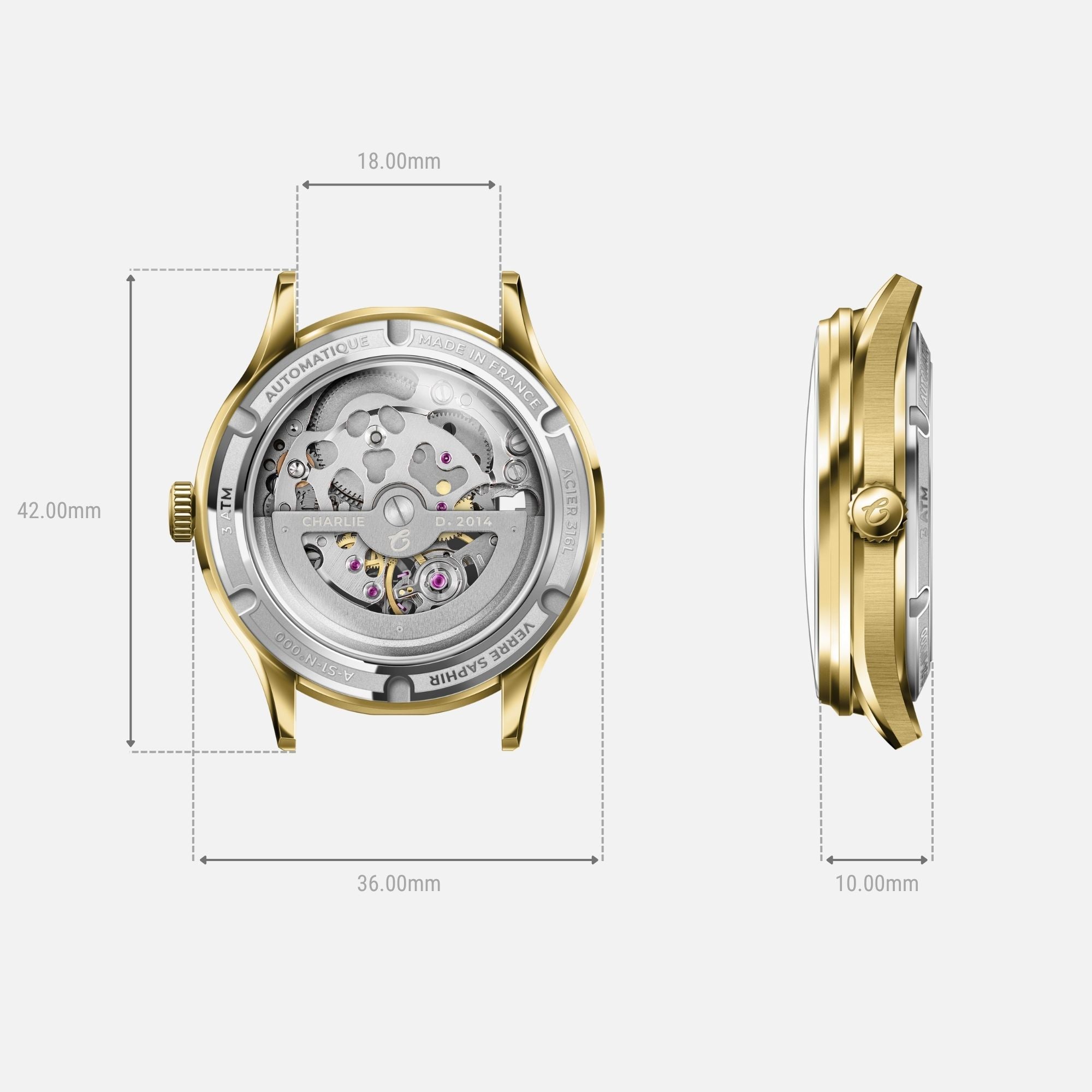 charlie-paris-initial-36-montre-automatique-femme-ajour-e-dor-36-mm image 7
