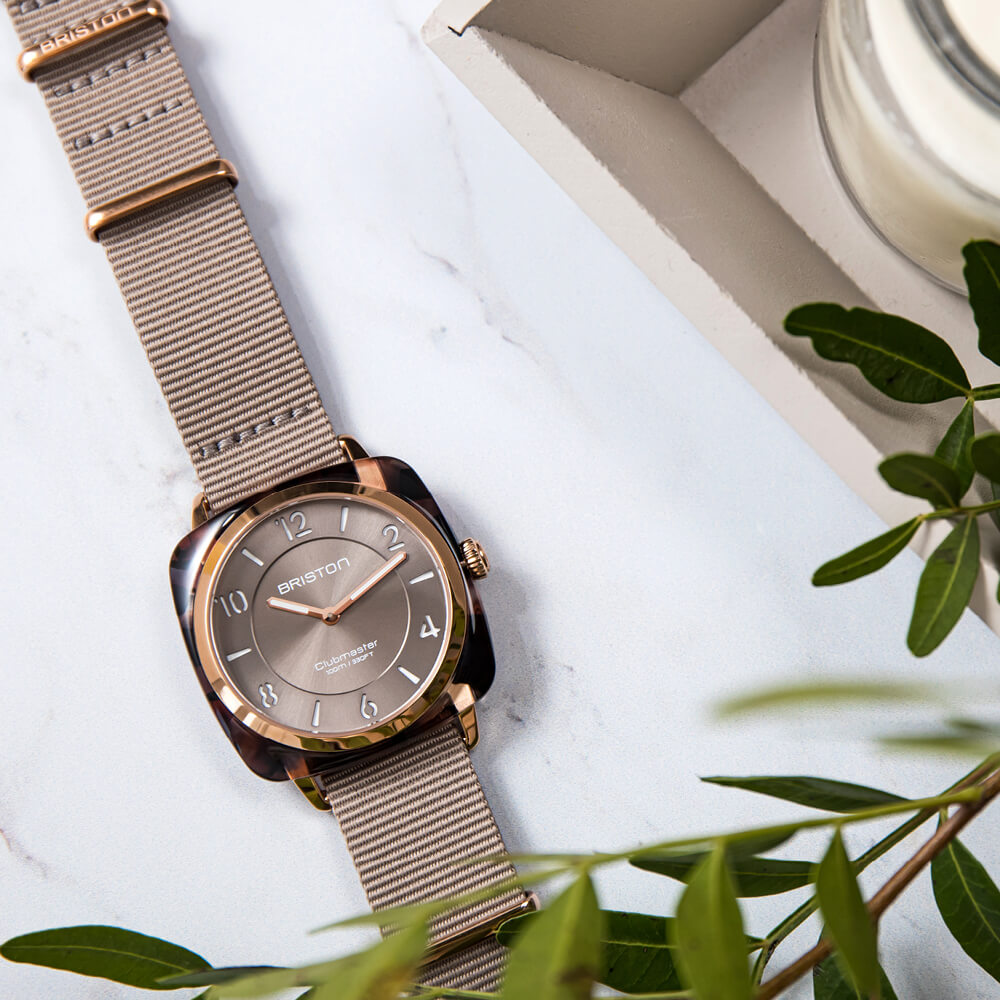 briston-clubmaster-chic-hm-36-mm-gold-gris-taupe-quartz image 2