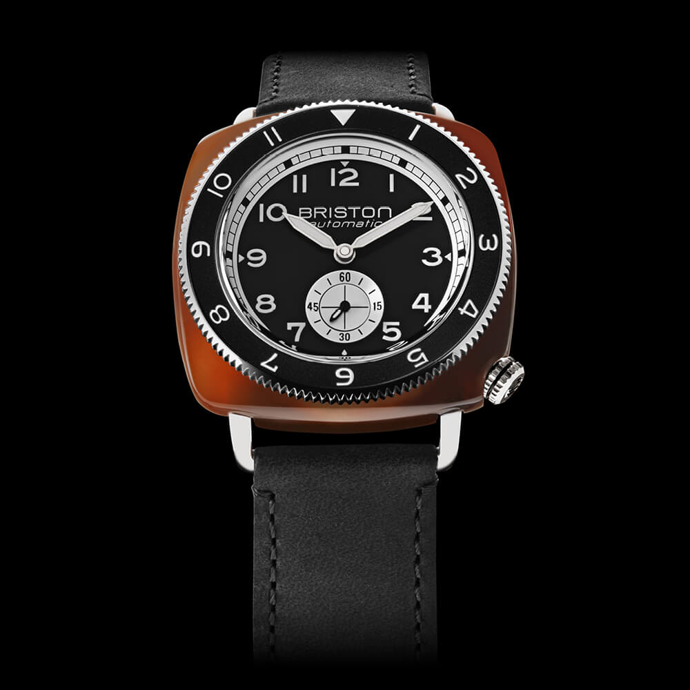 briston-clubmaster-legend-petite-seconde-automatique-39-mm-noir-caille-cuir image 2