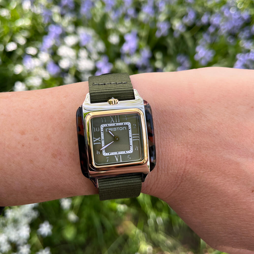 briston-streamliner-kennedy-spring-hm-gold-vert-olive-30-mm-quartz image 3