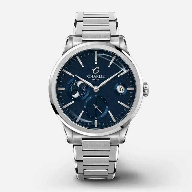 charlie-paris-alliance-phase-de-lune-bleu-montre-automatique-39mm-soprod-c105 image 1