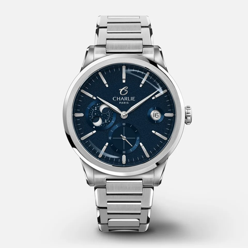 charlie-paris-alliance-phase-de-lune-bleu-montre-automatique-39mm-soprod-c105 image 1