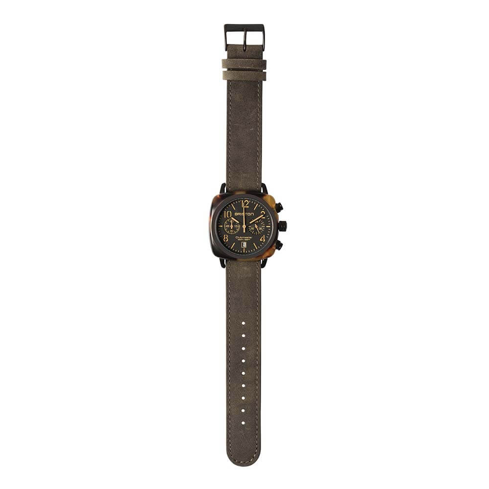 briston-clubmaster-classic-bracelet-cuir-vintage-20-mm-gris image 4
