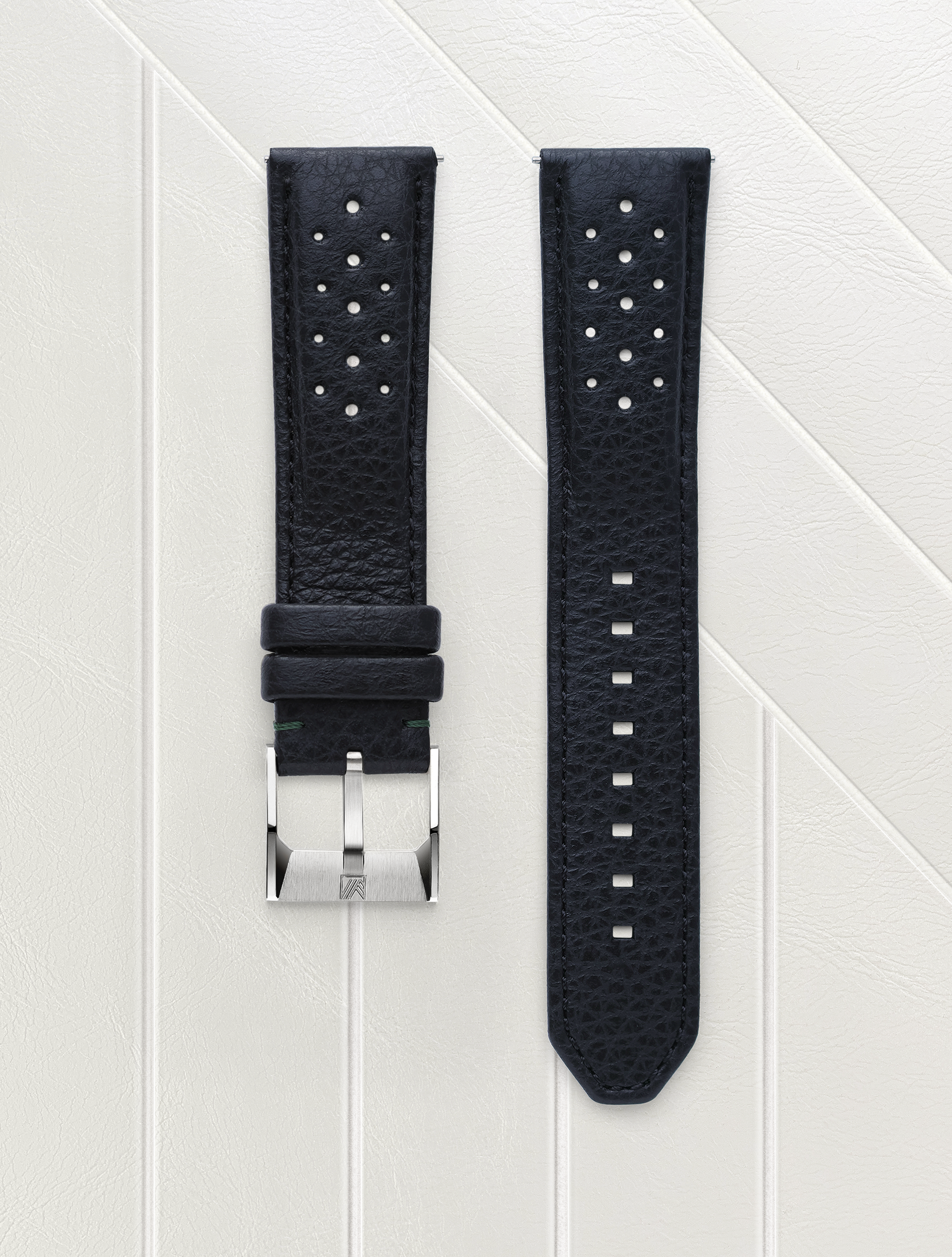 march-la-b-bracelet-montre-buffle-perfor-noir-20-mm image 1