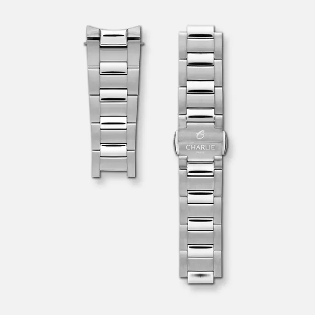 charlie-paris-bracelet-acier-initial-maillons-h-20mm-boucle-papillon image 1
