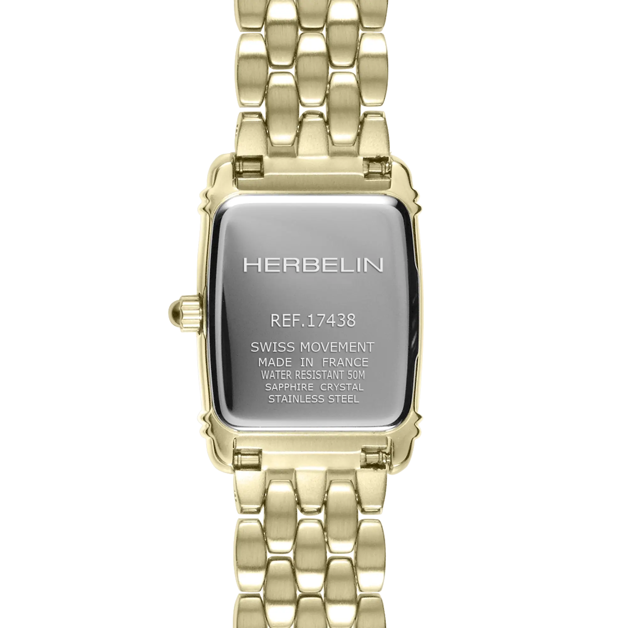 herbelin-art-d-co-quartz-femme-montre-tonneau-pvd-or-jaune-bracelet-acier image 4