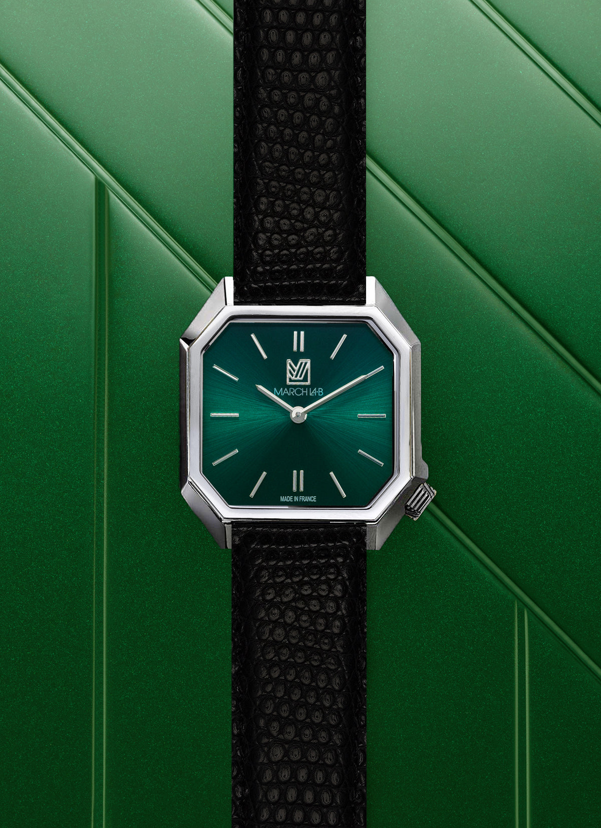 march-la-b-montre-dandy-mansart-forest-30mm-verte-quartz-suisse image 2