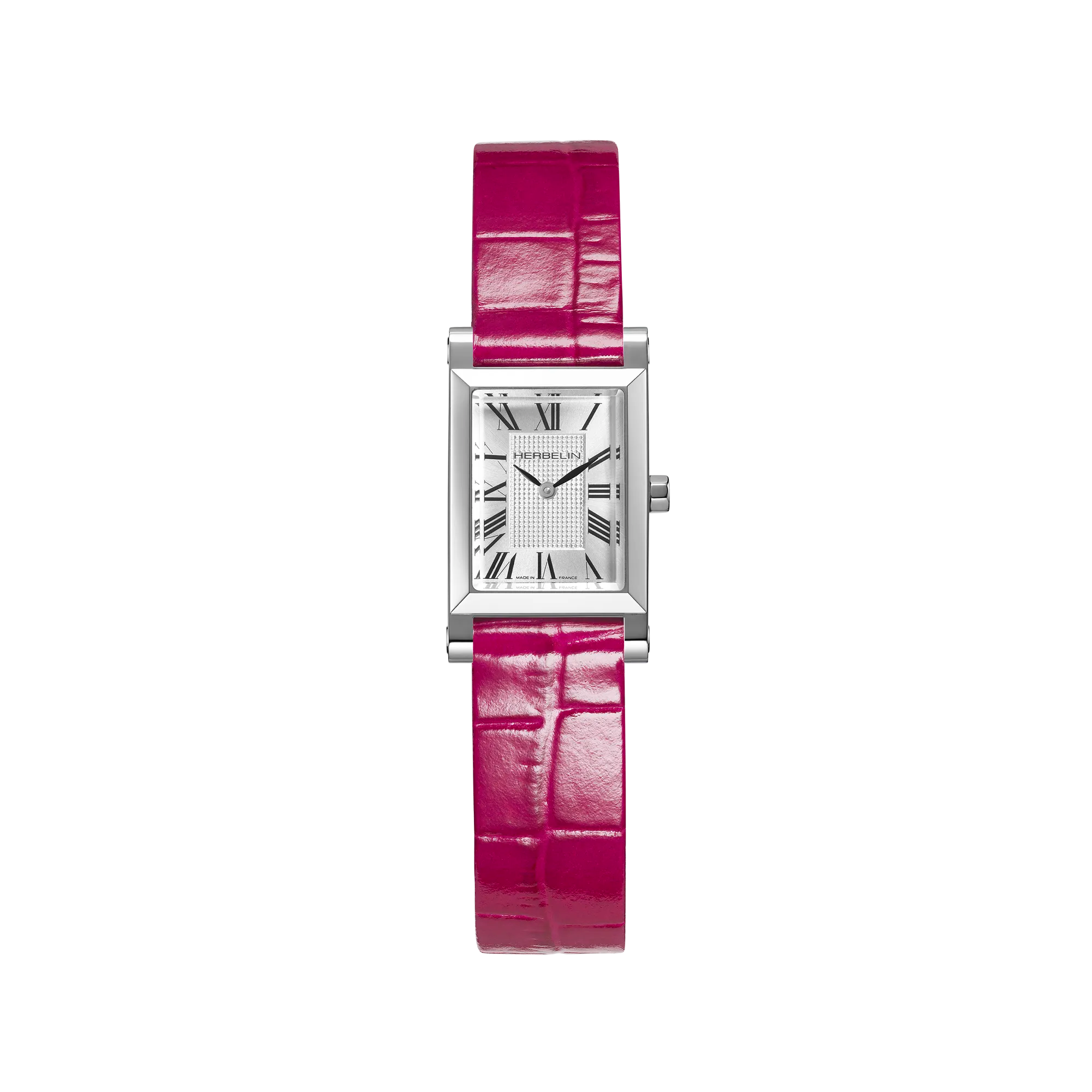 herbelin-antar-s-montre-quartz-originale-acier-cuir-rose-femme image 1