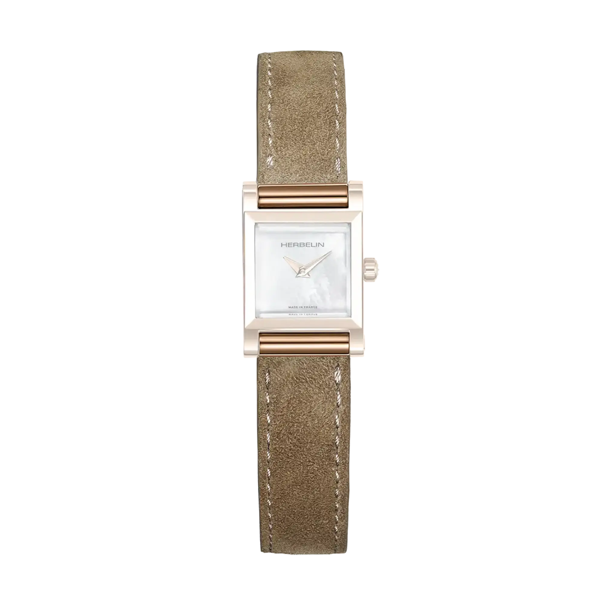 herbelin-antar-s-bracelet-simple-camel-su-d-cuir-pvd-or-rose image 1
