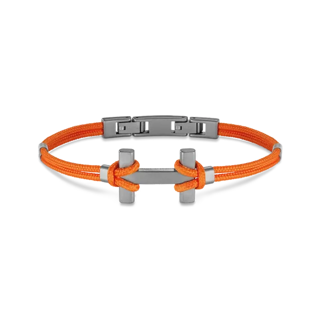 herbelin-bracelet-amarrage-titane-sabl-cordon-nylon-orange-homme image 1