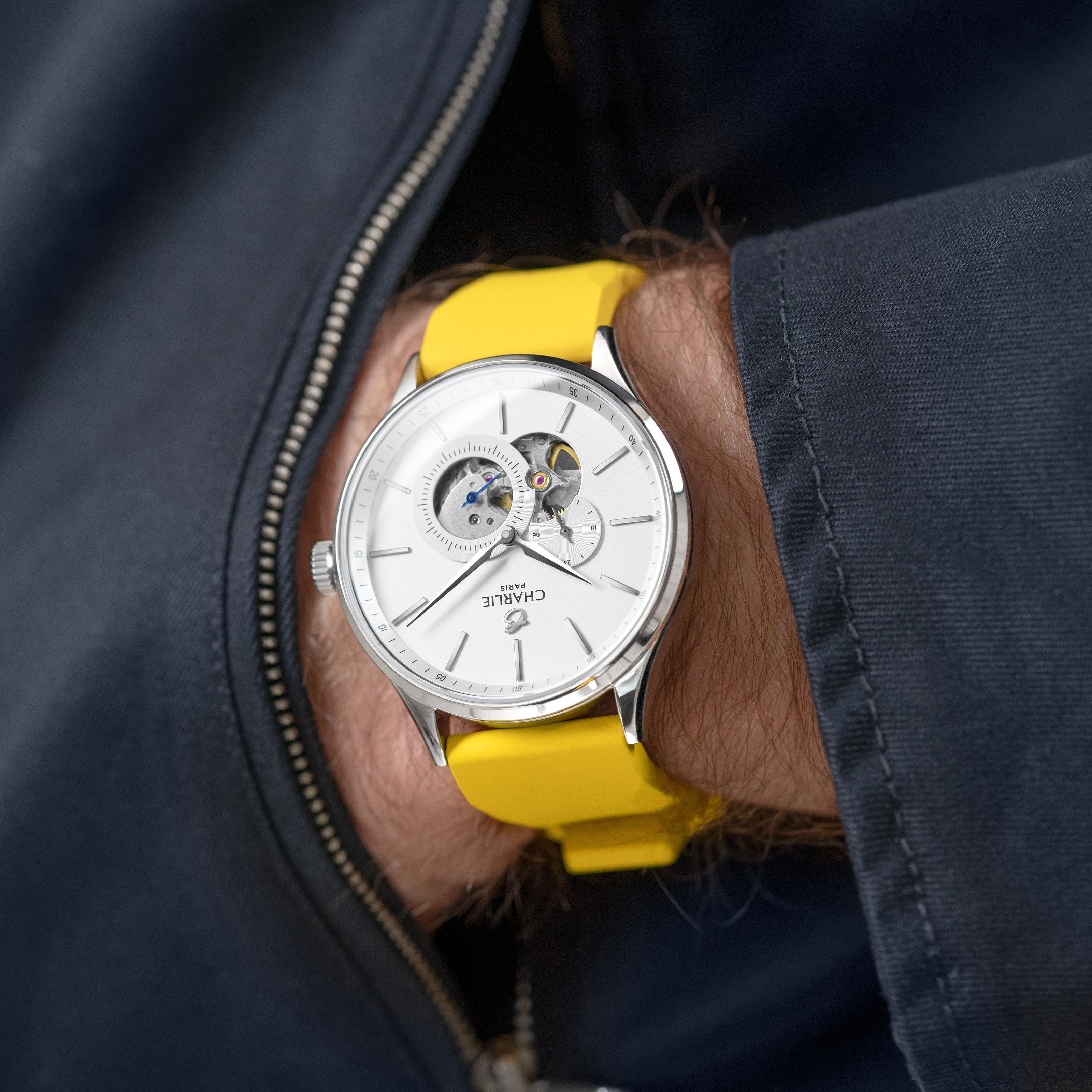 charlie-paris-bracelet-caoutchouc-nbr-20mm-jaune image 6
