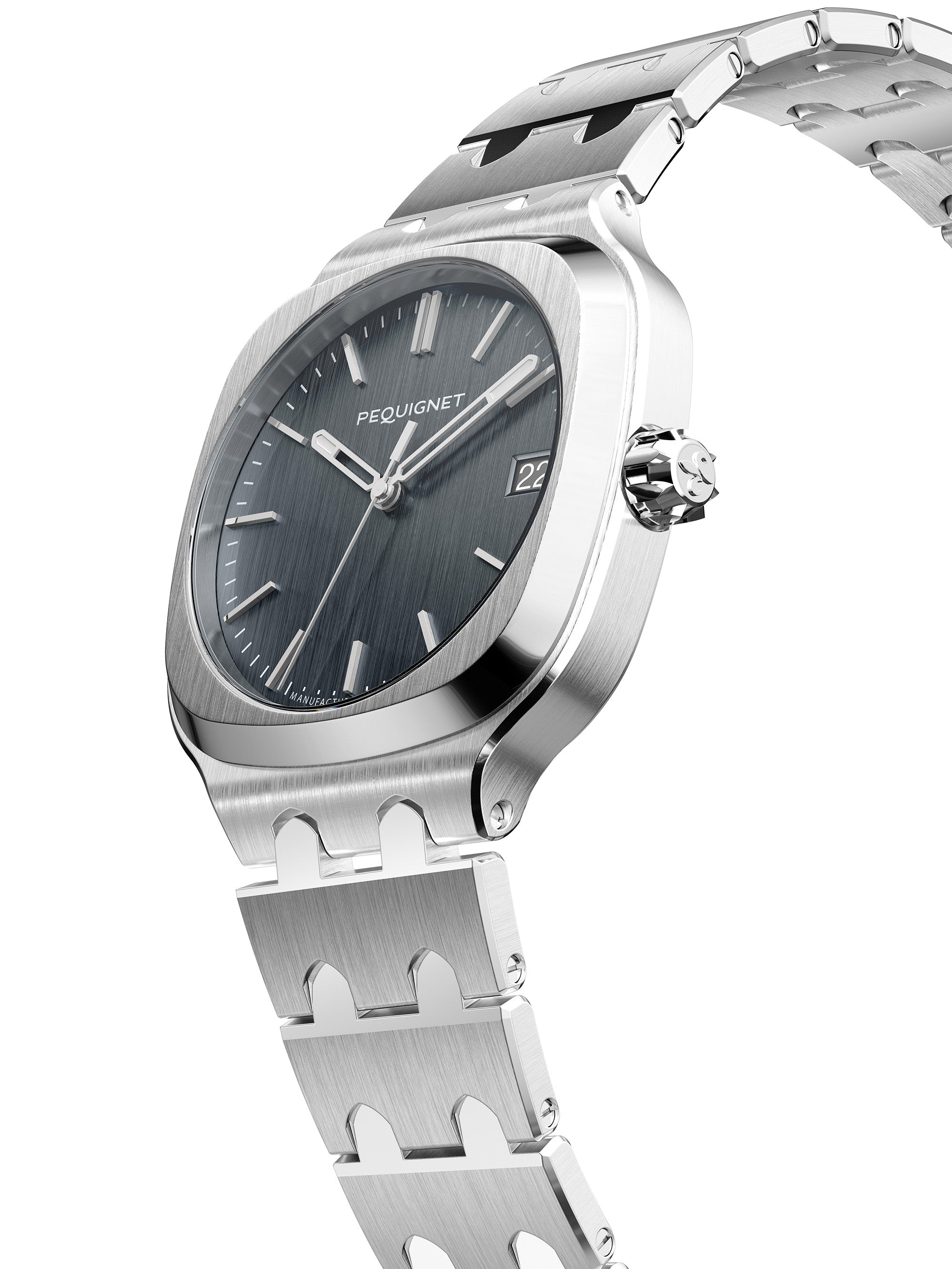 pequignet-concorde-36-mm-montre-femme-acier-cadran-gris-anthracite image 5