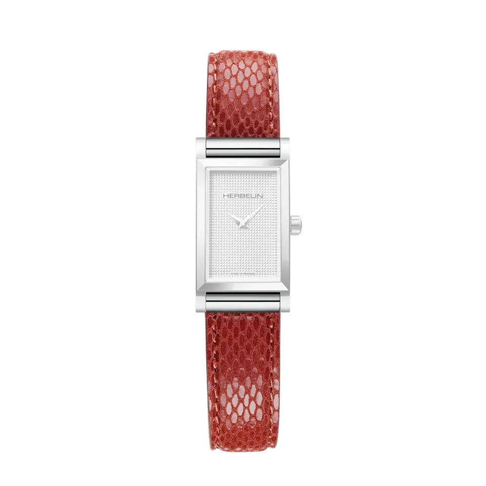 herbelin-antar-s-bracelet-simple-rouge-serpent-en-cuir image 1