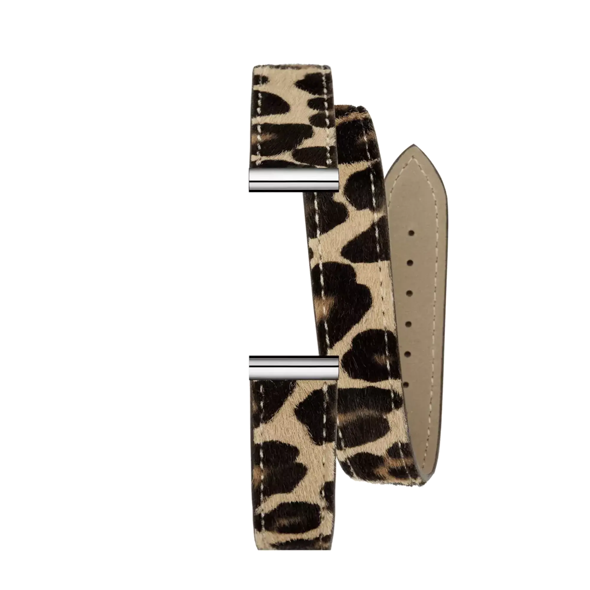 herbelin-antar-s-bracelet-double-tour-cuir-motif-l-opard-gold image 1