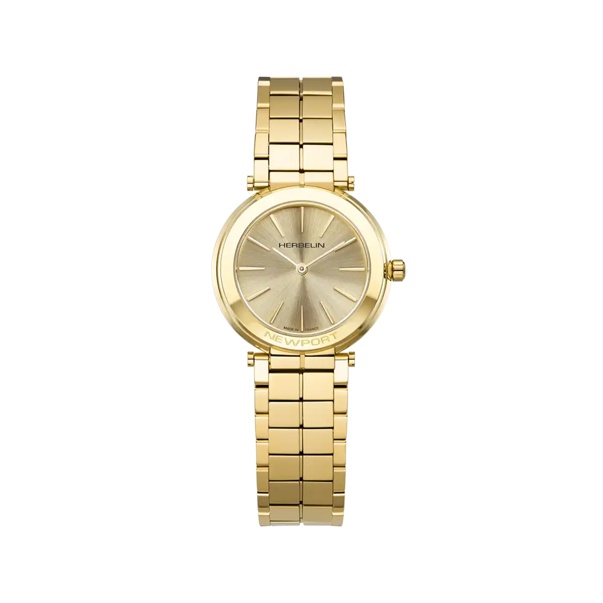 herbelin-newport-slim-quartz-champagne-pvd-or-jaune-femme image 1