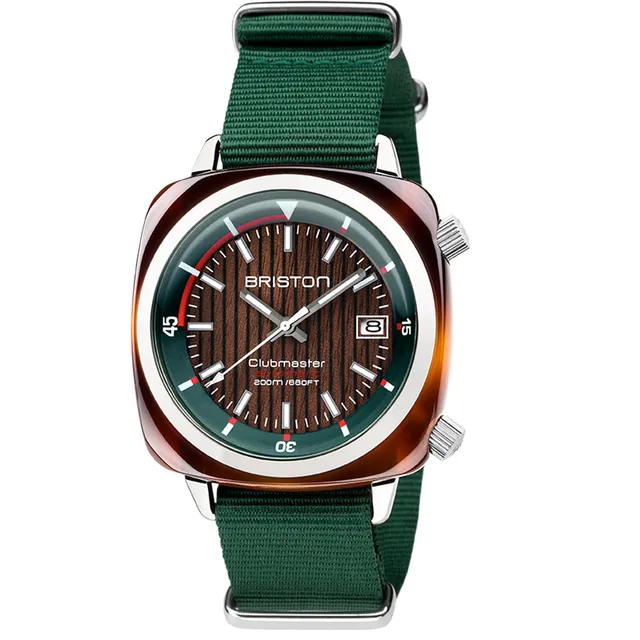 briston-clubmaster-diver-yachting-vert-anglais-montre-automatique-42-mm-200-m image 1