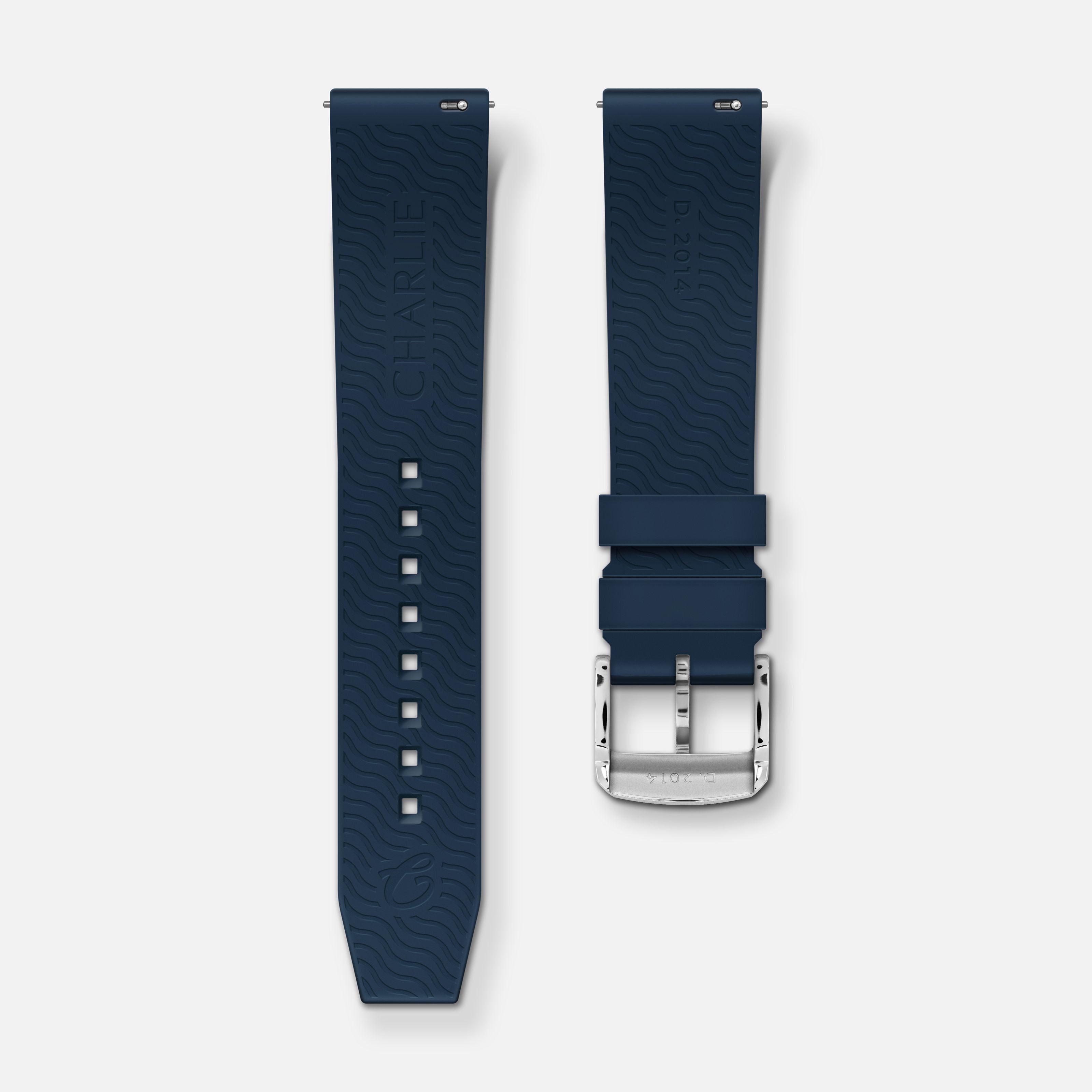 charlie-paris-bracelet-caoutchouc-bleu-nbr-20mm image 2
