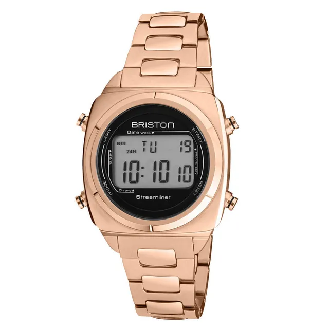 briston-streamliner-digital-37-mm-acier-gold-noir image 1
