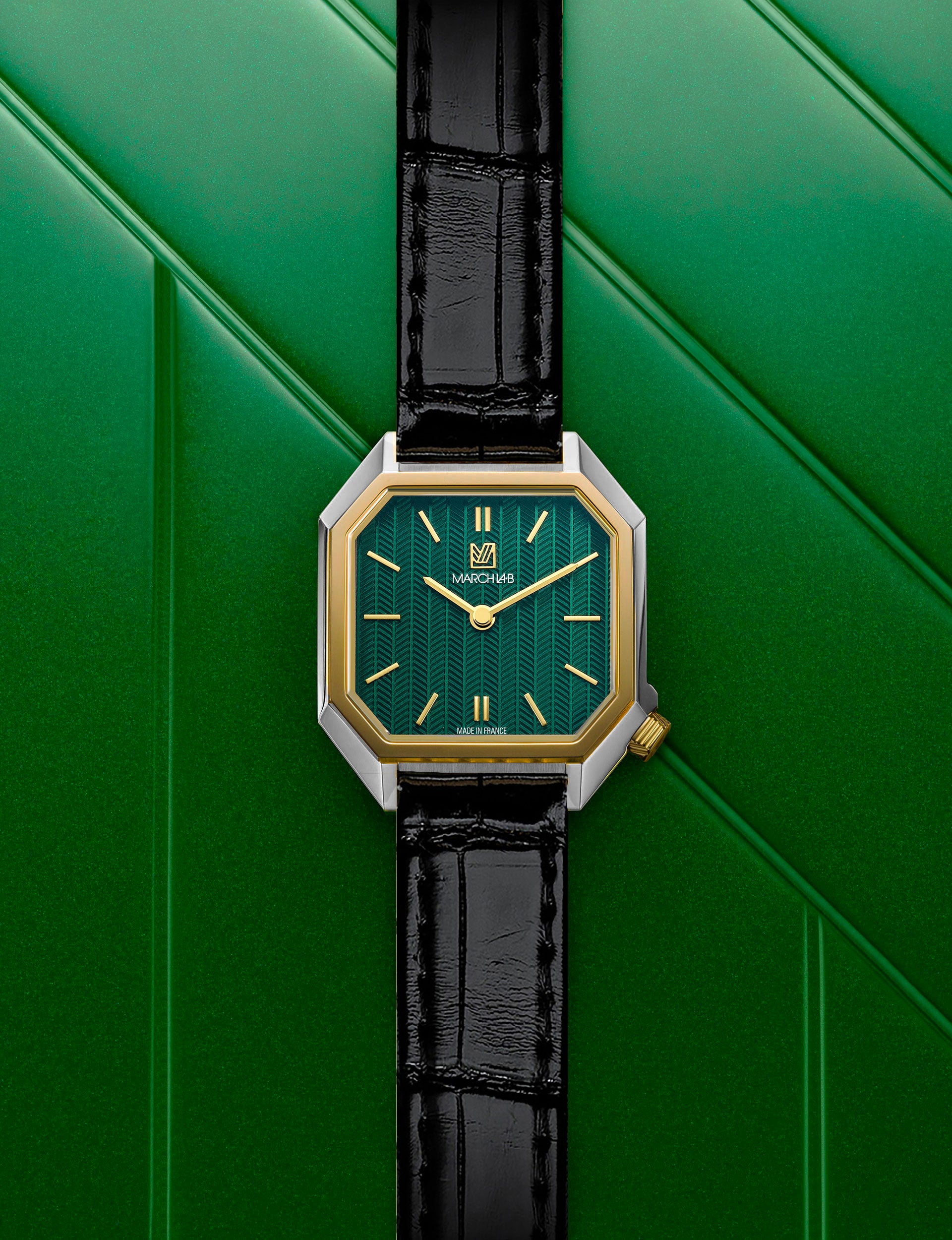 march-la-b-milady-mansart-chevrons-emerald-montre-femme-28-mm image 3
