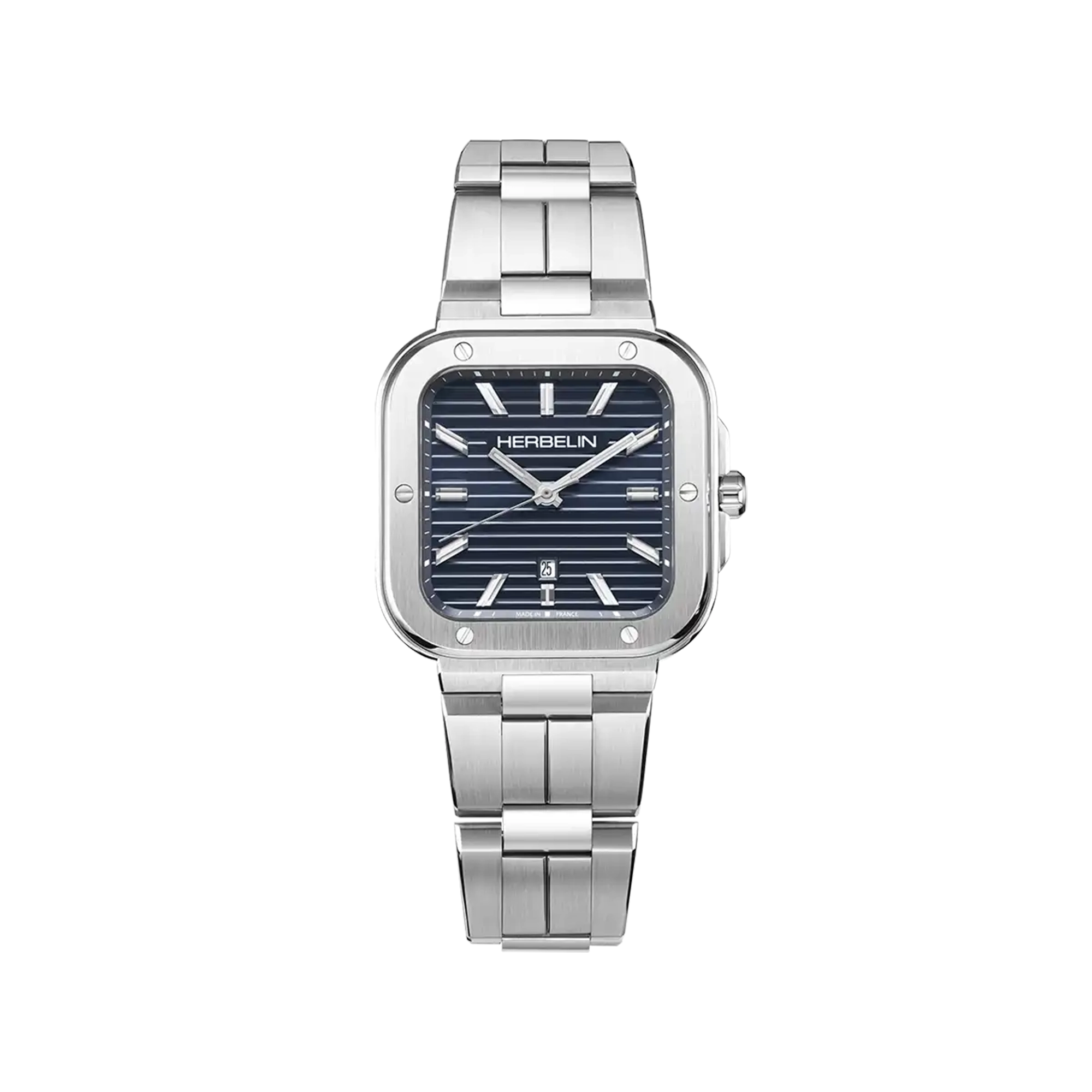 herbelin-cap-camarat-square-quartz-35-x-35mm-montre-homme-bleu-acier image 1
