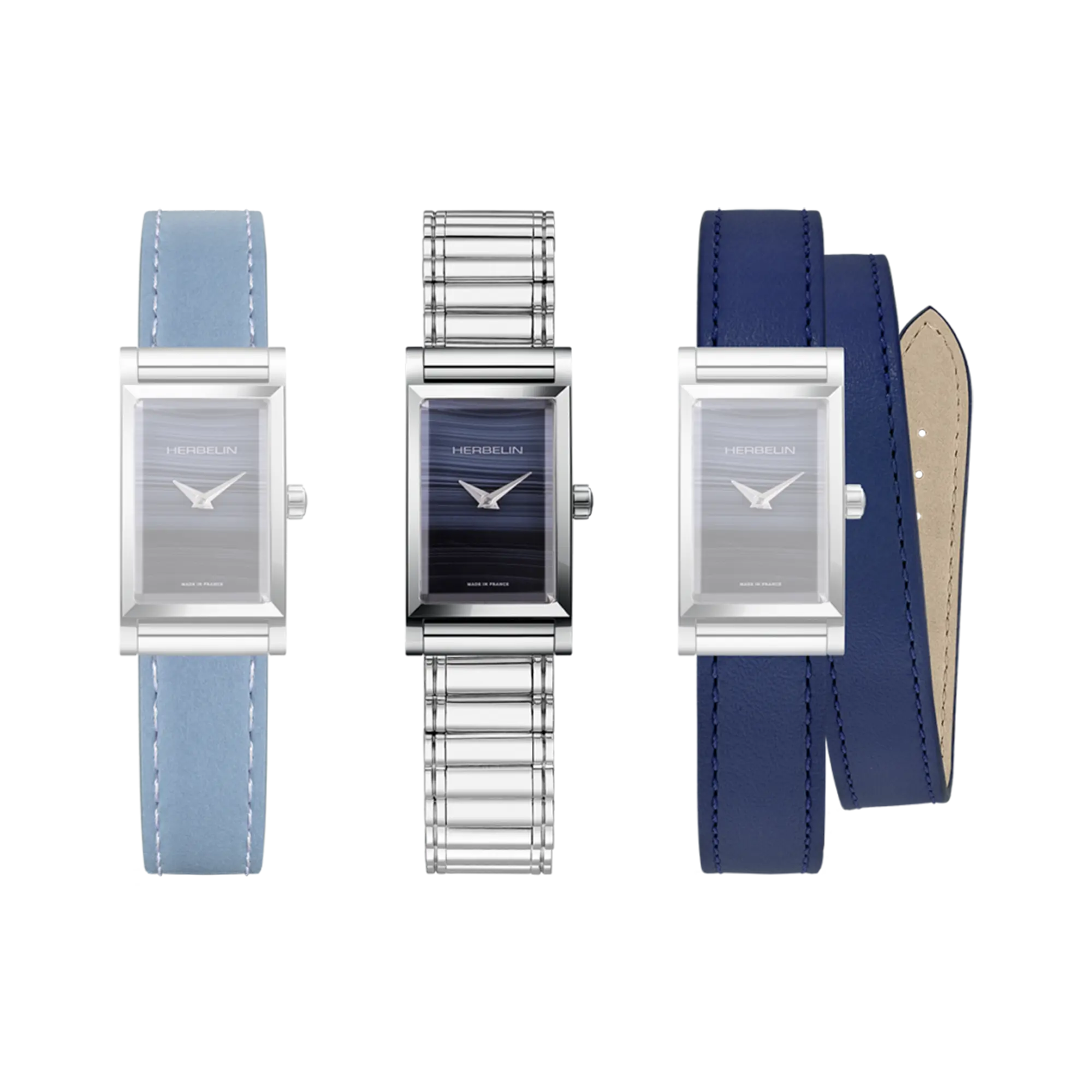 herbelin-antar-s-coffret-bestseller-acier-agate-bleue-2-bracelets-cuir image 1